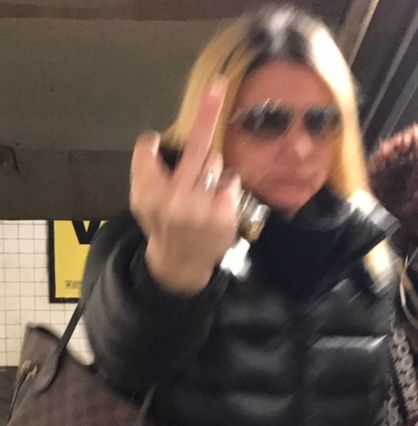 A woman who is allegedly Lushchinskaya during an altercation in a Park Slope subway station on Monday.
